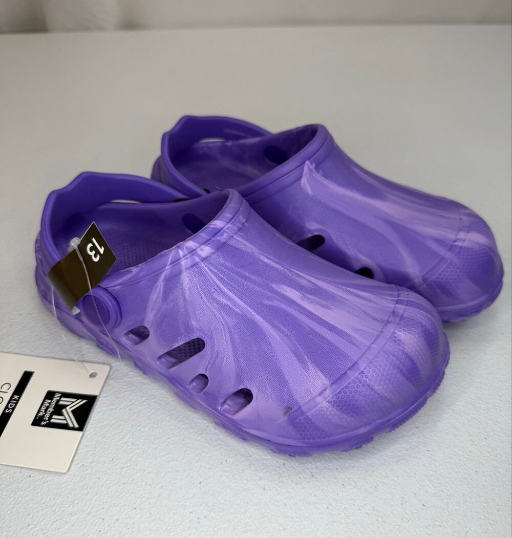 Member's Mark Girls Water-Friendly Clog Size 13 Purple Swirl